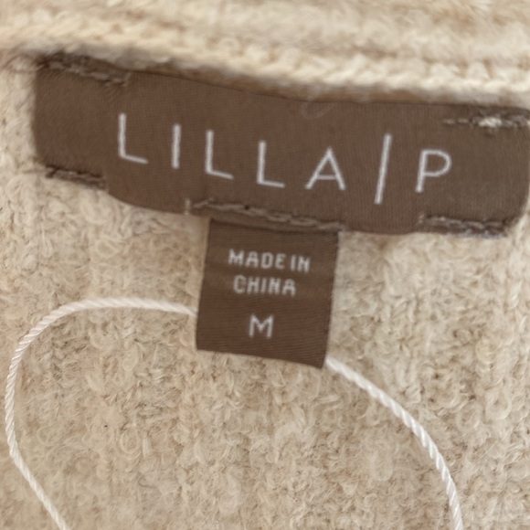 Lilla P cream puff sleeve cardigan sweater medium - Picture 5 of 7